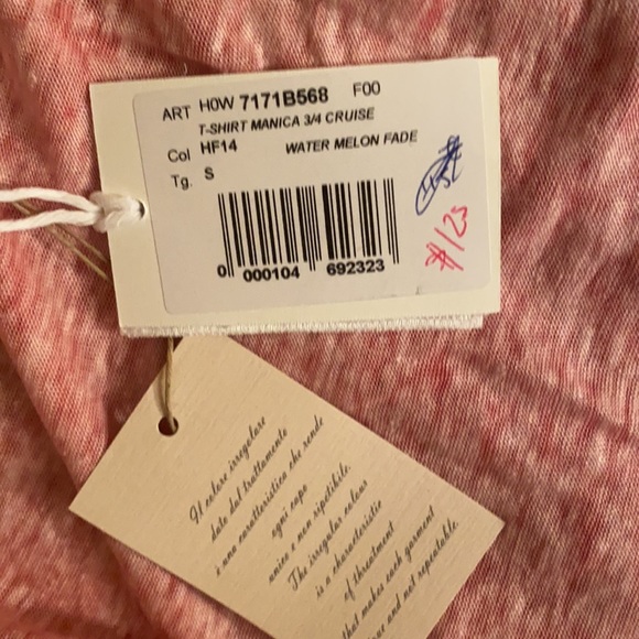 NWT 120% LINO TOP/blouse boat neck Sz S/6 - Picture 11 of 11